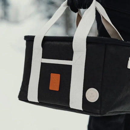 City Cooler Collection Insulated Picnic Bag With Fine Leather Trim And Two Tone Fabric - hospitality
