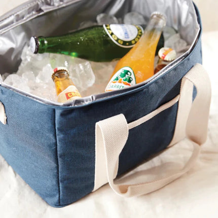 City Cooler Collection Insulated Picnic Bag With Fine Leather Trim And Two Tone Fabric - hospitality