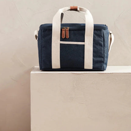 City Cooler Collection Insulated Picnic Bag With Fine Leather Trim And Two Tone Fabric - hospitality