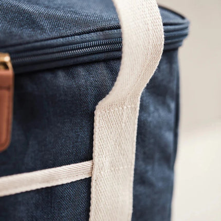 City Cooler Collection Insulated Picnic Bag With Fine Leather Trim And Two Tone Fabric - hospitality