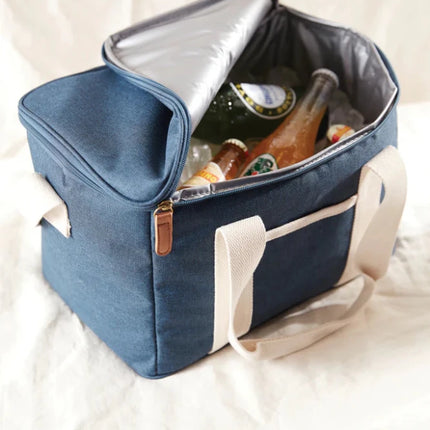 City Cooler Collection Insulated Picnic Bag With Fine Leather Trim And Two Tone Fabric - hospitality
