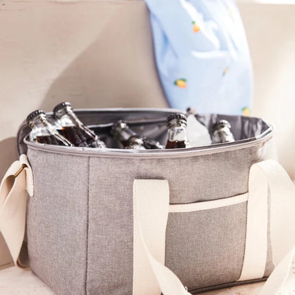 City Cooler Collection Insulated Picnic Bag With Fine Leather Trim And Two Tone Fabric - hospitality