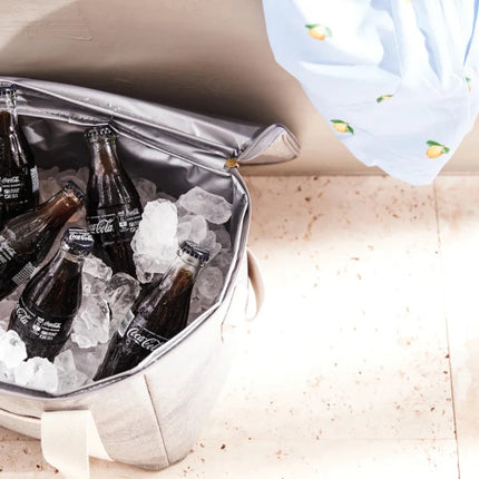 City Cooler Collection Insulated Picnic Bag With Fine Leather Trim And Two Tone Fabric - hospitality