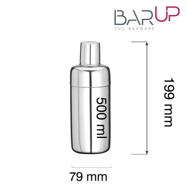 Cobbler shaker 3-part, BarUp, 0,5L, fi.79x(H)199mm - hospitality
