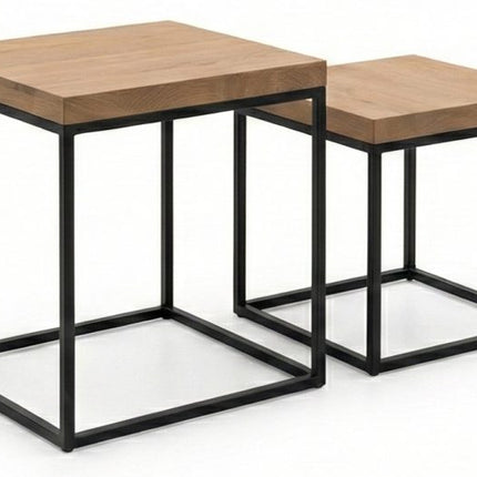Cube Nesting solid oak coffee table for hotels, restaurants and offices – made to order, logo engraving available