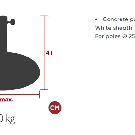 Concrete Parasol Base 30kg - hospitality