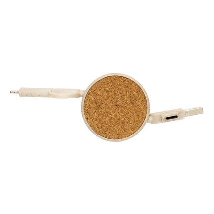 Cork and Wheat 6-in-1 retractable cable - hospitality