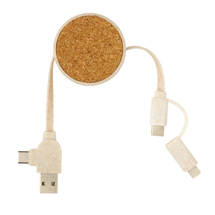 Cork and Wheat 6-in-1 retractable cable - hospitality