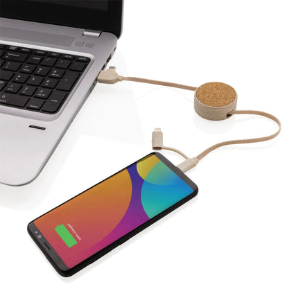 Cork and Wheat 6-in-1 retractable cable - hospitality