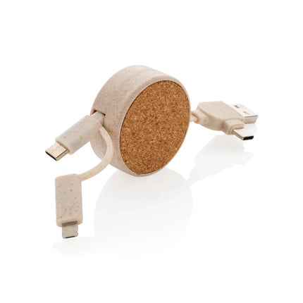 Cork and Wheat 6-in-1 retractable cable - hospitality