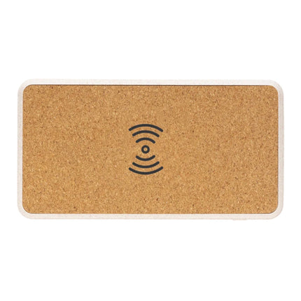 Cork and Wheat Straw 8.000 mAh 5W wireless powerbank - hospitality