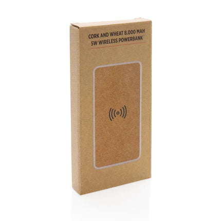 Cork and Wheat Straw 8.000 mAh 5W wireless powerbank - hospitality