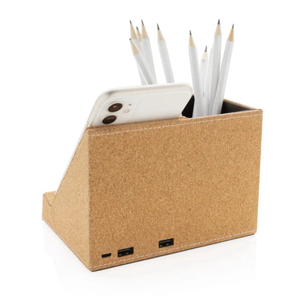 Cork pen holder and 5W wireless charger - hospitality