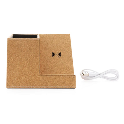 Cork pen holder and 5W wireless charger - hospitality