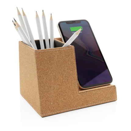 Cork pen holder and 5W wireless charger - hospitality