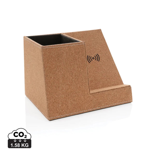 Cork pen holder and 5W wireless charger - hospitality