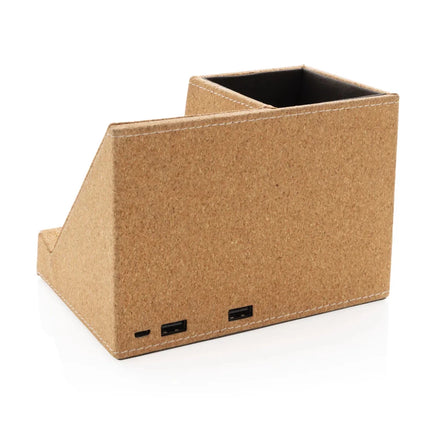 Cork pen holder and 5W wireless charger - hospitality