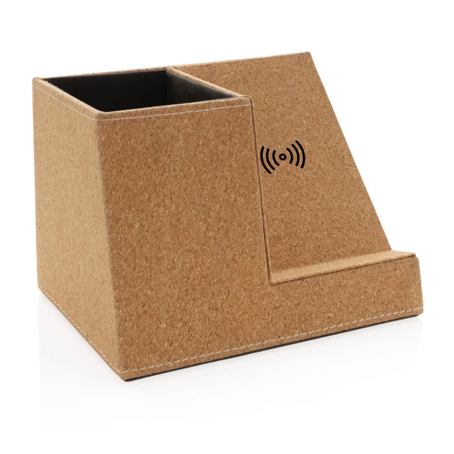 Cork pen holder and 5W wireless charger - hospitality