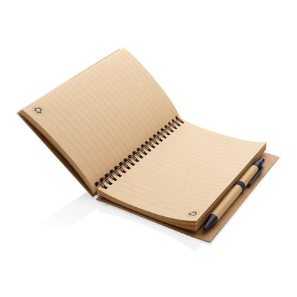 Cork spiral notebook with pen - hospitality