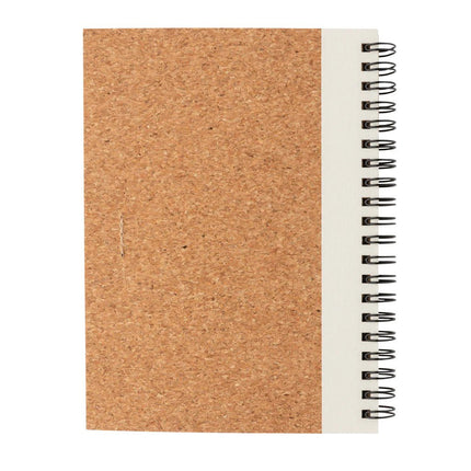 Cork spiral notebook with pen - hospitality
