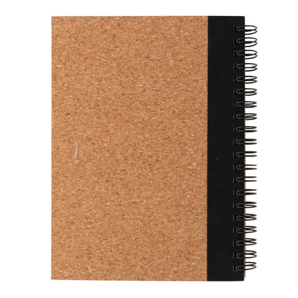 Cork spiral notebook with pen - hospitality