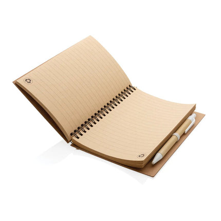 Cork spiral notebook with pen - hospitality