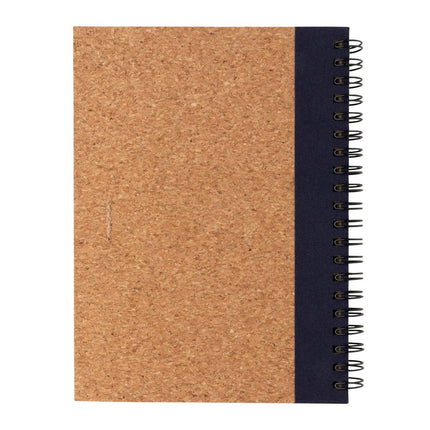 Cork spiral notebook with pen - hospitality