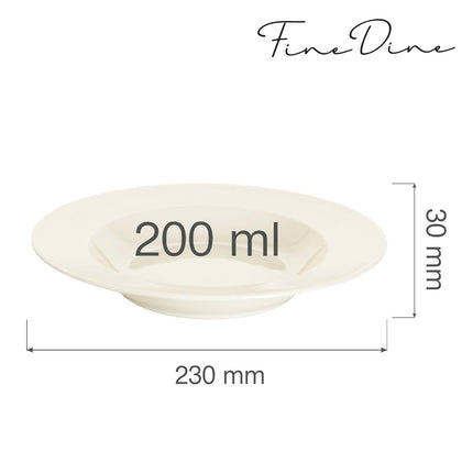 Crema deep plate, 230mm - hospitality