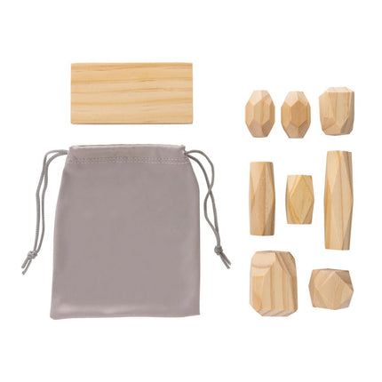 Crios wooden balancing rocks in pouch - hospitality