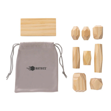 Crios wooden balancing rocks in pouch - hospitality