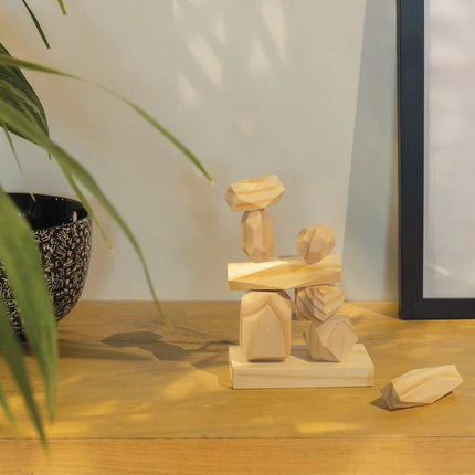 Crios wooden balancing rocks in pouch - hospitality