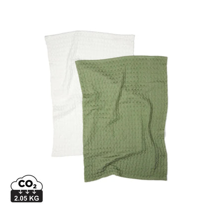 Cromer Collection Waffle Kitchen Towel Set Of 2 - hospitality