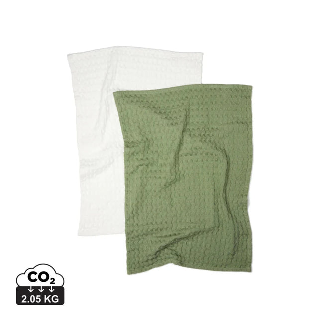 Cromer Collection Waffle Kitchen Towel Set Of 2 - hospitality