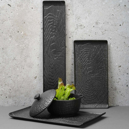 Crust serving plate with handle, 300x220x(h)30mm - hospitality