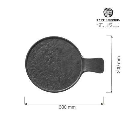 Crust serving plate with handle, 300x220x(h)30mm - hospitality