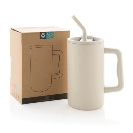 Cube RCS certified recycled steel mug 800ml - hospitality