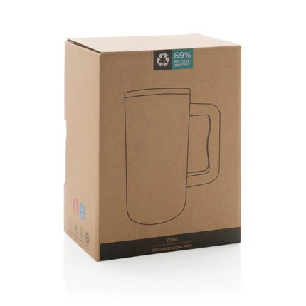 Cube RCS certified recycled steel mug 800ml - hospitality