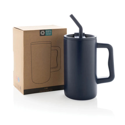 Cube RCS certified recycled steel mug 800ml - hospitality