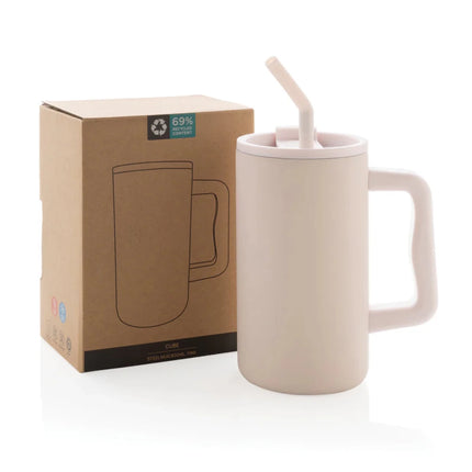 Cube RCS certified recycled steel mug 800ml - hospitality
