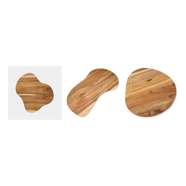 Custom Wood Designs Acacia Serving Board Trio – 75 Boards, 3 Sizes – set contents