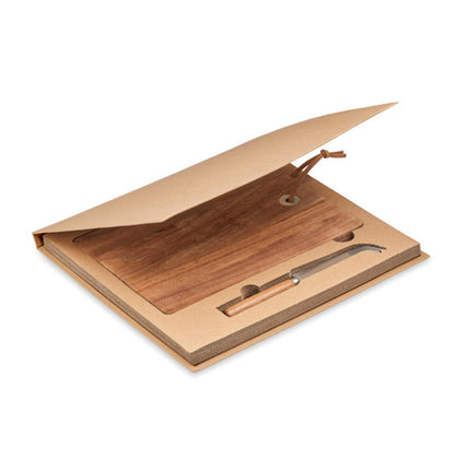 Acacia wood cheese board set with knife, 25-pack service boards for parties and entertaining by Custom Wood Designs.