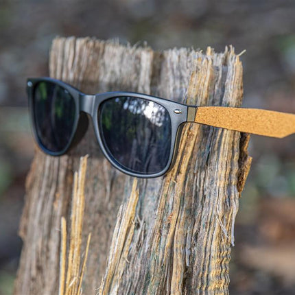 Recycled plastic sunglasses with cork pack of 100 Custom Wood Designs __label: Multibuy customwooddesignsloogpromobrandedcustomwooddesigns