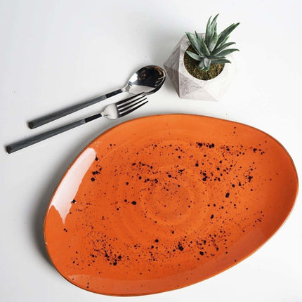 Dahlia organic shape plate, 350x210mm - hospitality