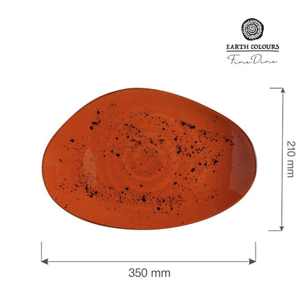 Dahlia organic shape plate, 350x210mm - hospitality