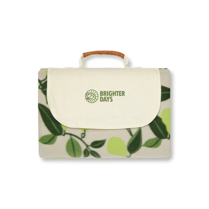 Day Collection GRS RPET Picnic Blanket In Plush Fleece With Cotton Canvas And Faux Leather Trim - hospitality