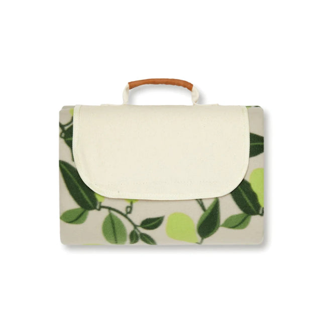 Day Collection GRS RPET Picnic Blanket In Plush Fleece With Cotton Canvas And Faux Leather Trim - hospitality