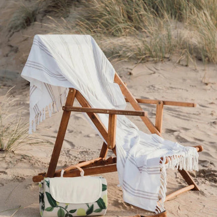 Day Collection GRS RPET Picnic Blanket In Plush Fleece With Cotton Canvas And Faux Leather Trim - hospitality