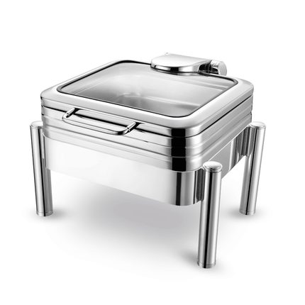 De Luxe Chafing Dish With Glass Cover GN 1/1 - Premium Professional-Grade Serving Solution With Precise Heat Management - hospitality