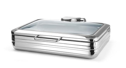 De Luxe Chafing Dish With Glass Cover GN 1/1 - Premium Professional-Grade Serving Solution With Precise Heat Management - hospitality