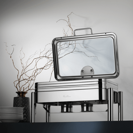 De Luxe Chafing Dish With Glass Cover GN 1/1 - Premium Professional-Grade Serving Solution With Precise Heat Management - hospitality